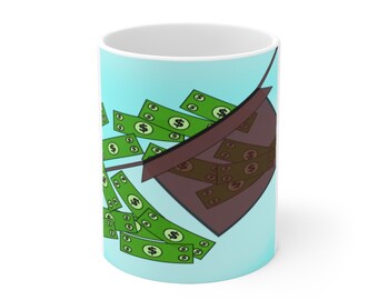 InsideTheBox Mugs, Hustle Mugs, Money Mug, White Ceramic Mug 11oz