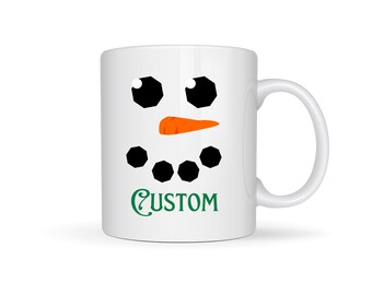 Personalized Hot Cocoa Mug, Personalized Holiday Mug, Snowman Mug, Christmas Mug, Gift for Grandkids, Gift for In-laws, Ceramic Mug 11oz