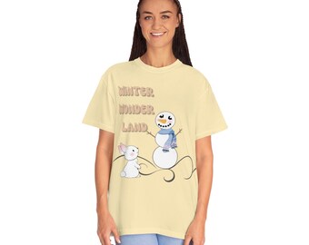 Banana Comfort Colors Christmas Shirt, Cute Snowman Shirt, Retro Christmas Top, Let it Snow, Winter Wonderland Shirt, Unisex Garment-Dyed T