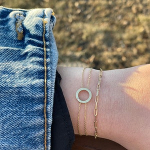 14k Solid Gold Bracelet, Paperclip Chain Bracelet, Oval Link Elongated Chain, Classy Bracelet, Fine Jewellery, Gifts For Her