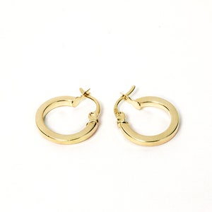 14k Solid Gold Creolen, Mini Gold Creolen, elegante Mini Gold Creolen, alltägliche Gold Creolen, schicke Creolen, edle Creolen, Geschenk für sie, kleine Creolen