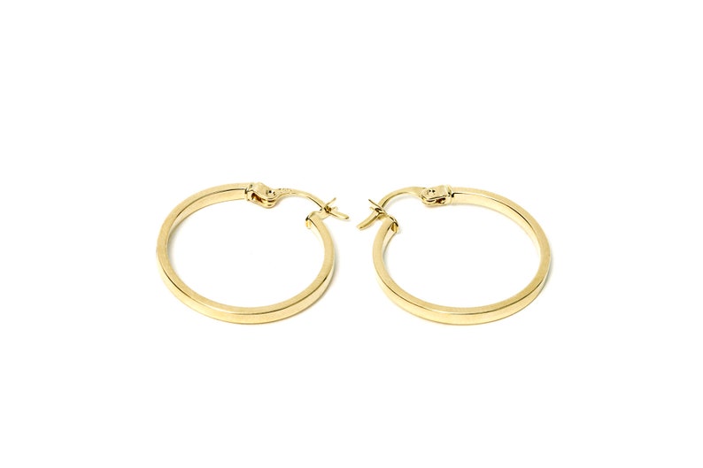 14k Solid Gold Hoops, Thin Gold Hoops, Classy Hoops, Elegant Hoops