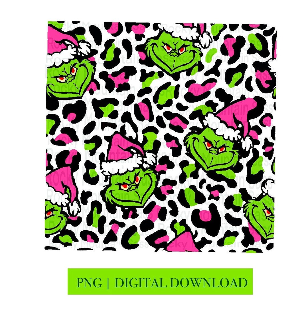 Grinch Leopard Print, Rosa, Patrón, PNG, Descarga digital Etsy México