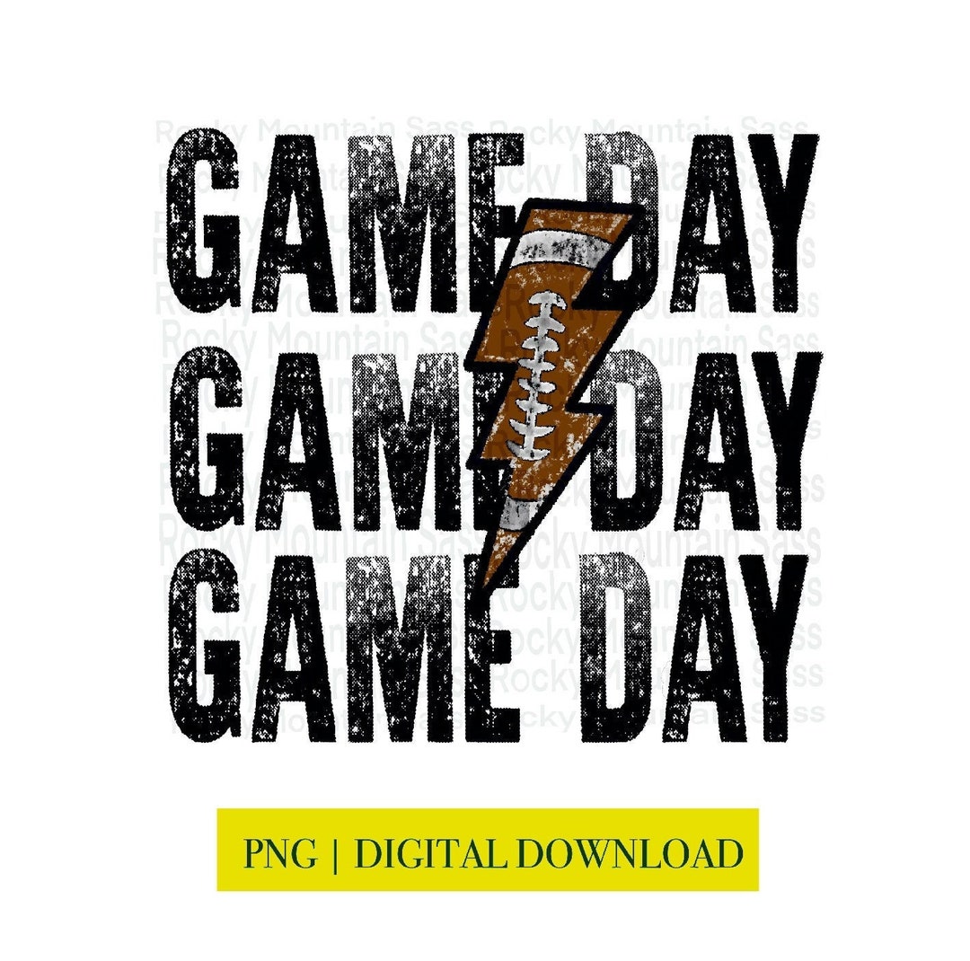 Game Day Football Lightening Bolt PNG File Digital Etsy