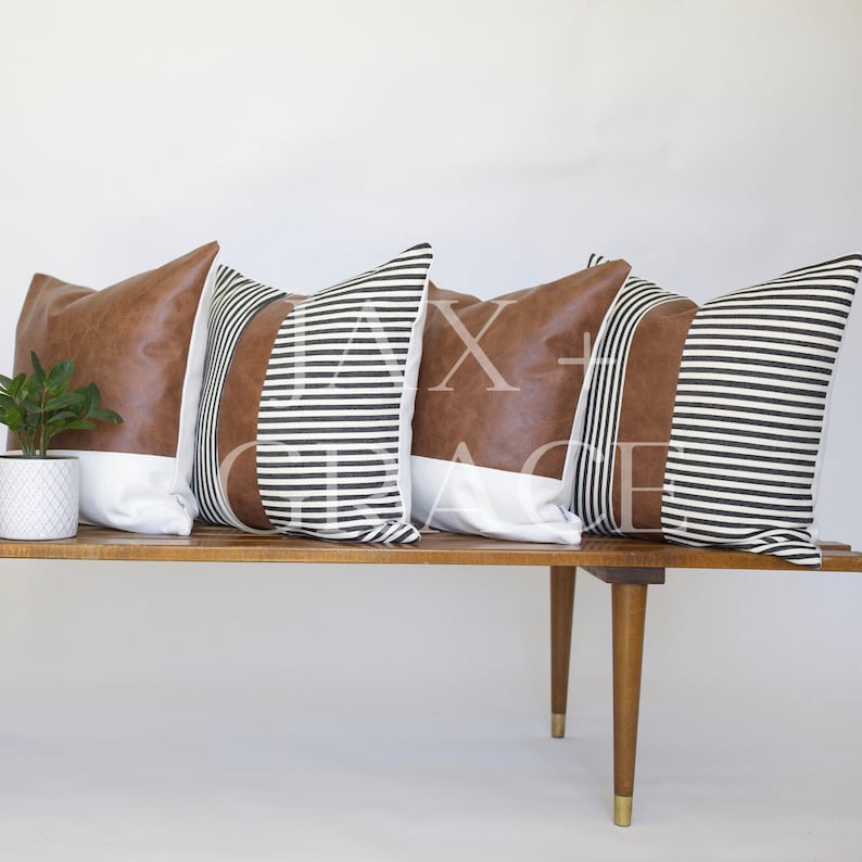 New Set of 4 Modern Farmhouse Pillow Covers Throw Pillow Covers