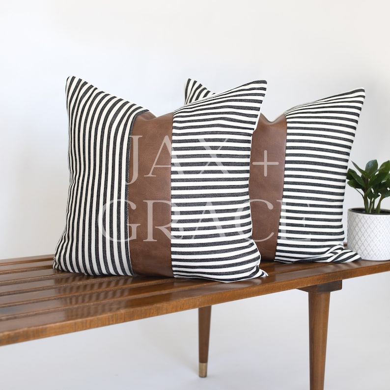 New Set of 4 Modern Farmhouse Pillow Covers Throw Pillow Covers