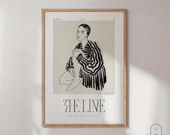 Woman One Line Art | Fashion Wall Art | Black and White Wall Art | Framed Wall Art |  Wall Decor | Boho Home Decor | Minimal Art Prints |