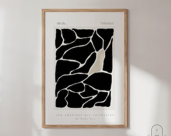 Schwarz Weiß Wand Kunst | DIGITALER DOWNLOAD | Abstrakter Druck | Druckbare Wandkunst | Minimal Kunst | Skandinavische Kunstdrucke | Poster |