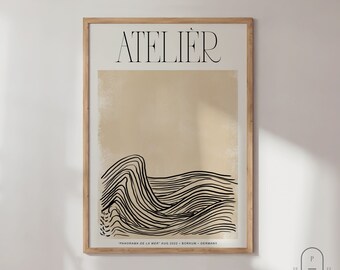 Abstract Art | Framed Wall Art |  Wall Decor | Boho Home Decor | Minimal Art Prints | Wave Print | Ocean Print
