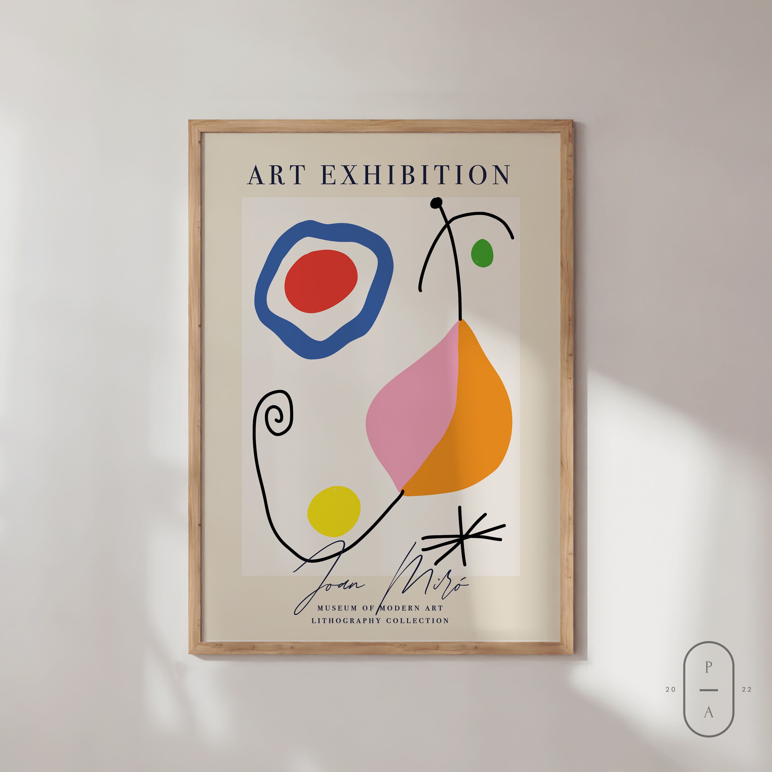 Framed wall art | Joan Miro Print | Miro Poster | Modern Art Prints | Exhibition Poster | Bedroom Decor | Miro Poster | Miro Print