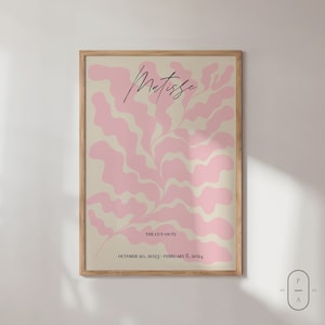 Matisse Druck | Gerahmte Wandkunst | Abstrakte Kunst | Ausstellungsplakat | Rosa Wohndekor | Trendige Drucke, Geschenkidee, Schlafzimmer Dekor
