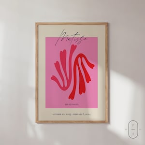 Impresión Matisse / Arte de pared enmarcado / Arte abstracto / Cartel de exposición / Decoración rosa del hogar / Impresiones de moda, Cartel maximalista, Decoración del dormitorio