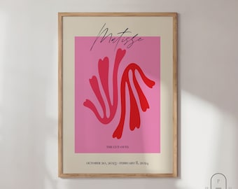 Matisse Print | Framed Wall Art | Abstract Art | Exhibition Poster | Pink Home Decor | Trendy Prints , Maximalist Poster , Bedroom Decor