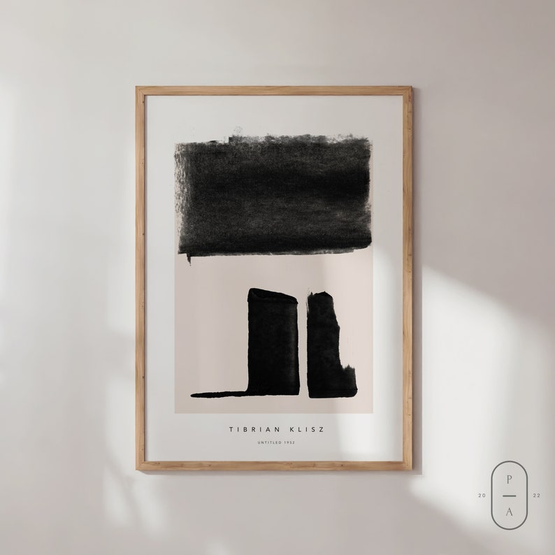 Set of 2 Prints Framed Wall Art Black and White Prints Abstract Art Minimal Art Prints Minimalistic Art Scandinavian Wall Decor image 2