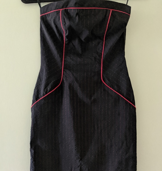 Vintage Y2K Pinstripe Strapless Mini Dress: XS/XXS, Seersucker Bodycon -  Etsy