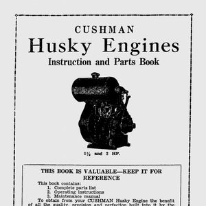 Cushman 4 H.P Light Weight Instruction Manual 