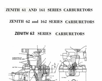 Zenith Carburetors 61, 161, 62, 162, 63, 61M, 63M and 263M Series