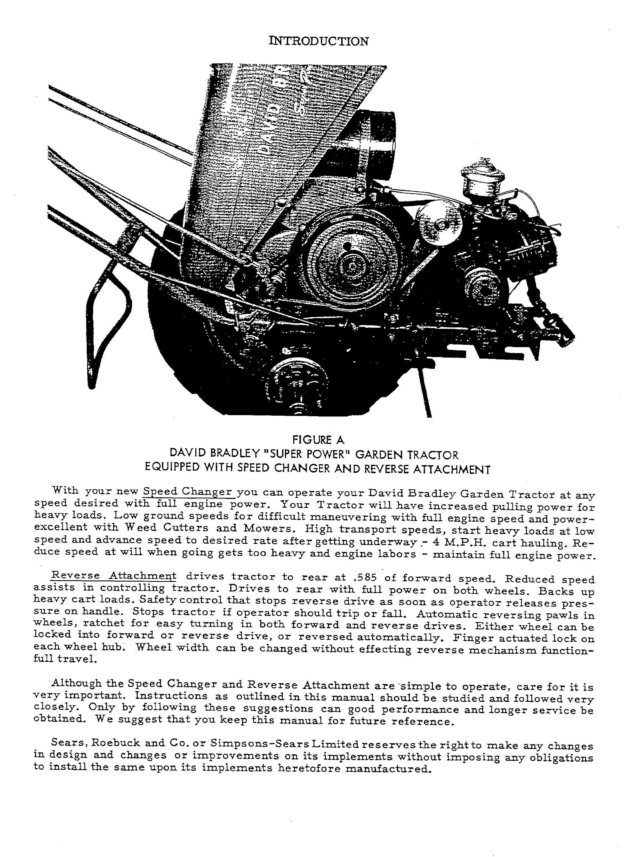 David Bradley Speed Changer and Reverse Attachment Manual Etsy