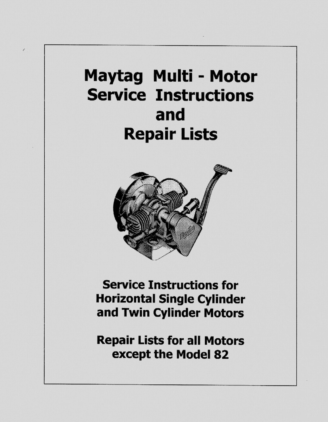 Maytag Multi-motor Parts and Service Manual