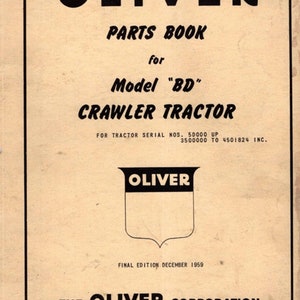 Oliver BD Crawler Tractor Parts Book