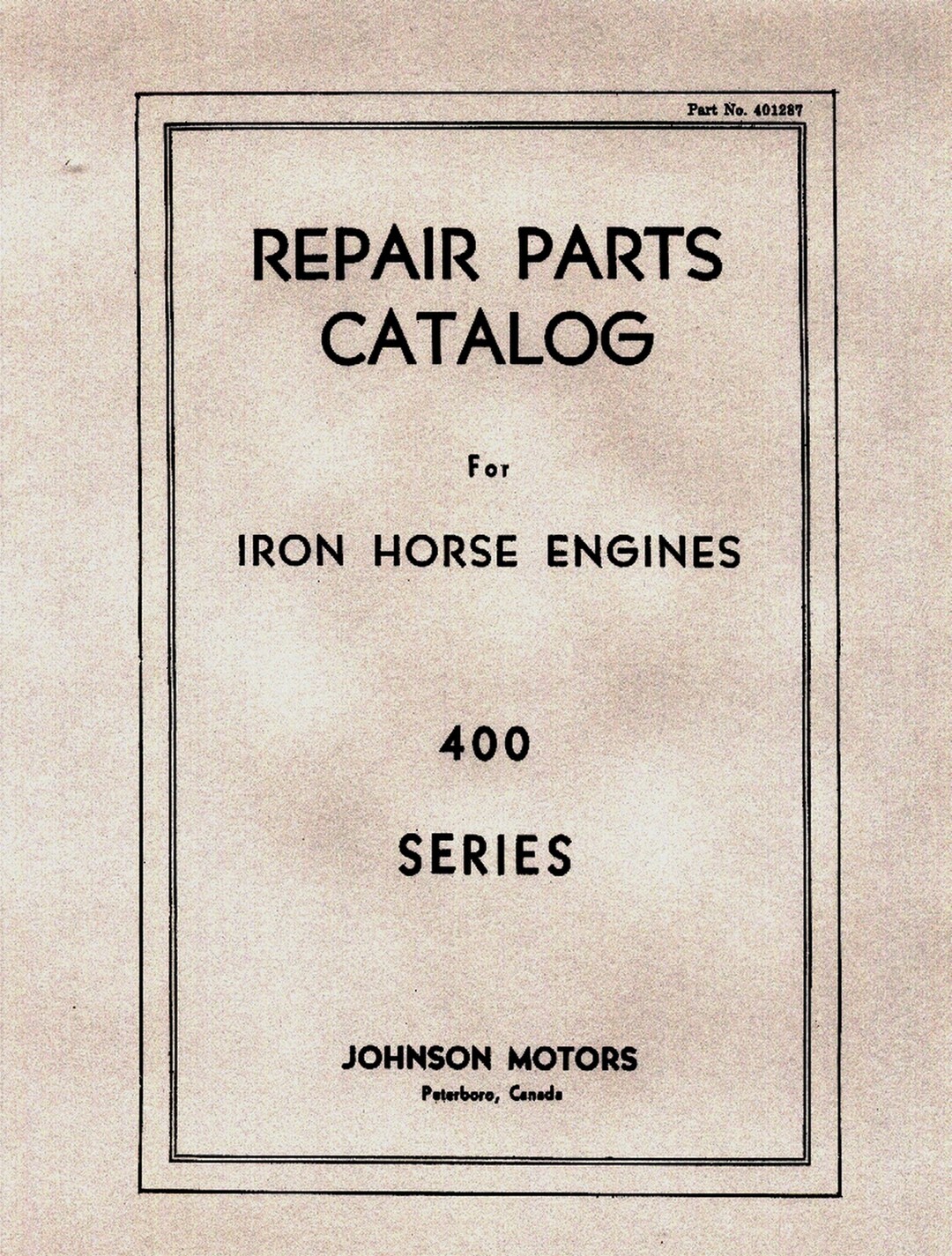 Johnson Iron Horse 400 Series Parts Catalog Etsy