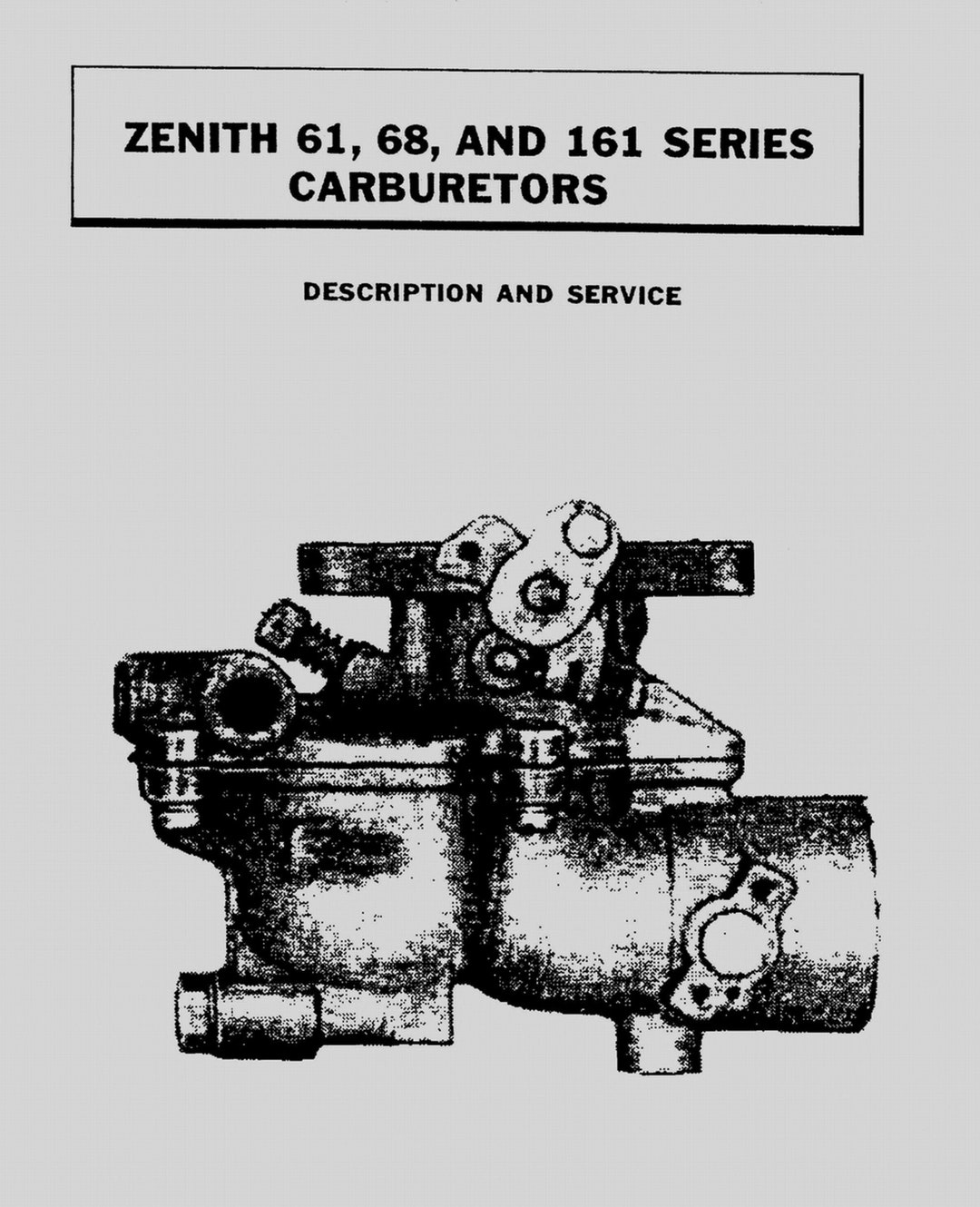 Zenith Series 61, 68 and 161 Carburetor Manual - Etsy
