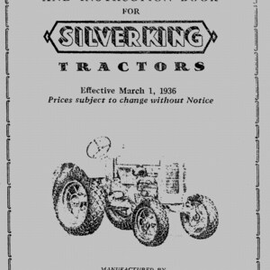 Silver King Tractor Parts and Instruction Manual