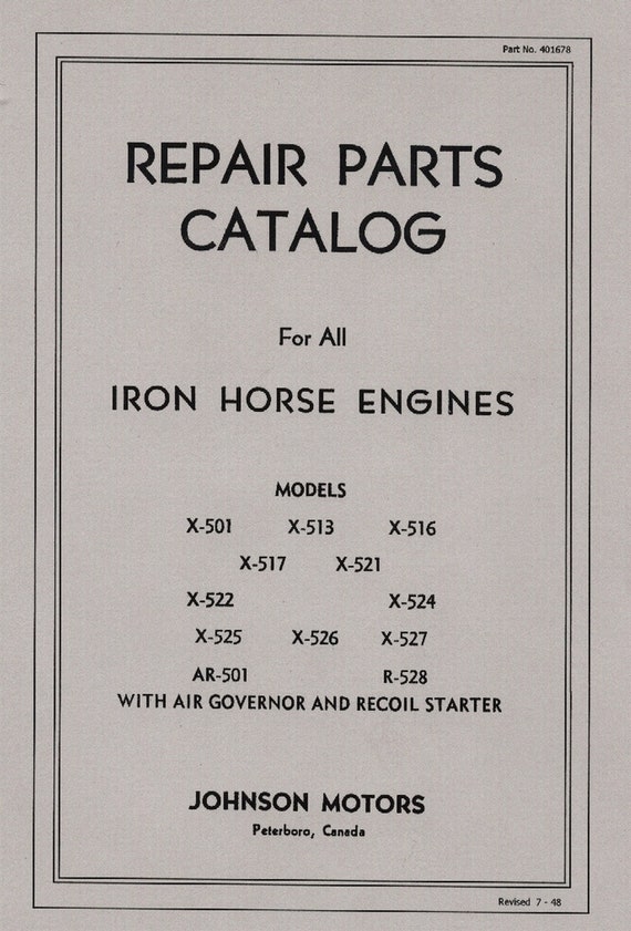 Johnson Iron Horse 500 Series Parts Catalog 7 48 