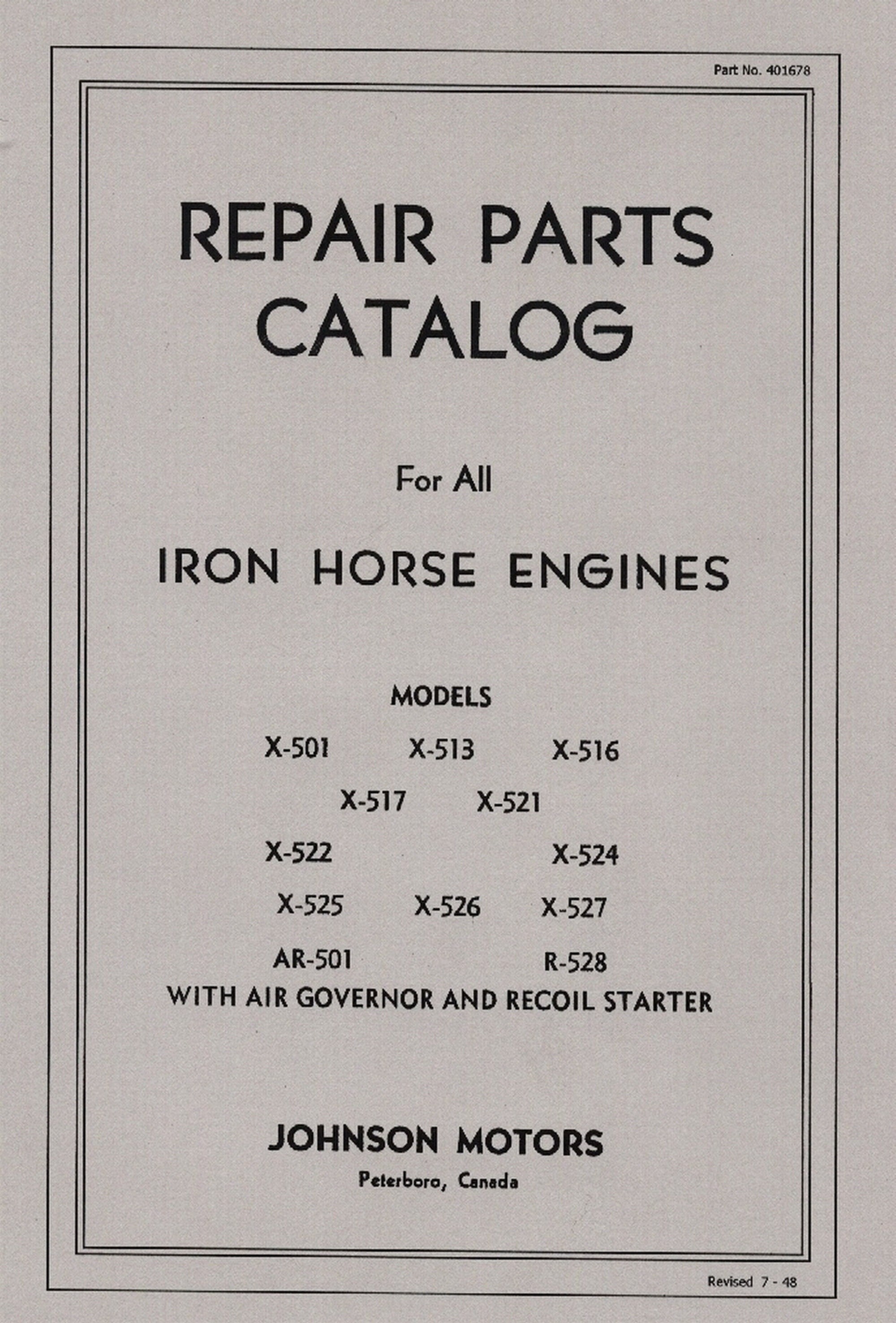 Johnson Iron Horse 500 Series Parts Catalog 7 48