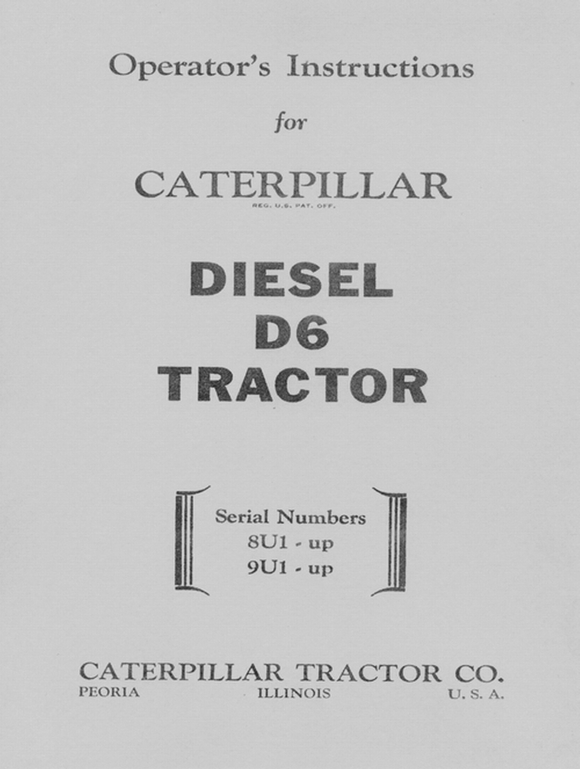 Caterpillar D6 Operator Manual Etsy 