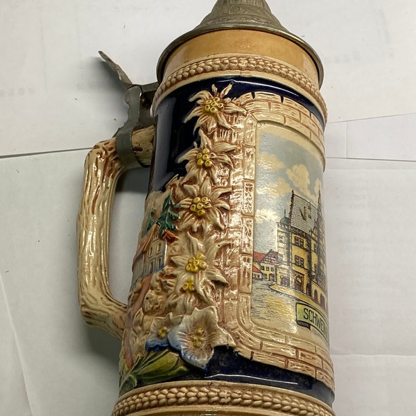 Autentico Stein di birra tedesca vintage