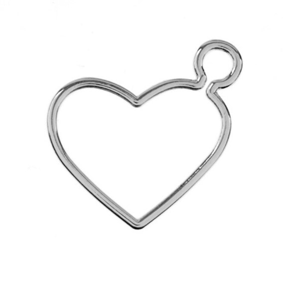 Beadwork Finding - Heart w/Side Link, 24x25mm per pair Beadwork Finding - Heart w/Side Link, 24x25mm per pair