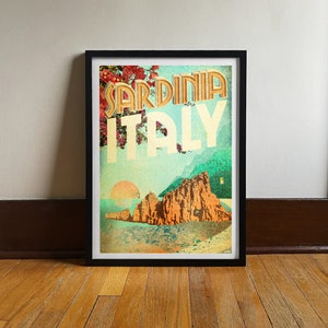 Sardinia | Italy | Europe | Travel Poster | Vintage Travel | Art Print