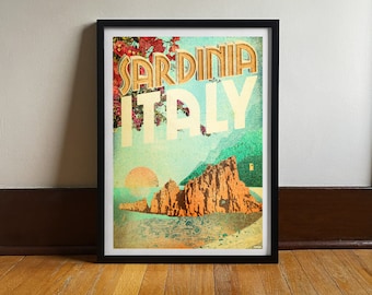 Sardinia | Italy | Europe | Travel Poster | Vintage Travel | Art Print