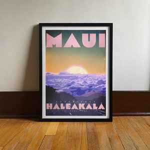 Maui | Hawaii | Haleakala | Art Print | Retro |  Vintage | Sunrise