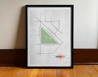 Wicker Park Chicago Map Art Print: Vintage Travel Poster (Digital Art)