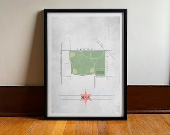 Oz Park Chicago Art Print: Lincoln Park Neighborhood Map