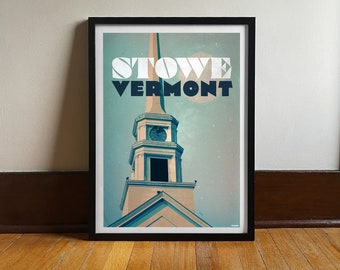 Vermont | Stowe | New England | Travel Poster | Art Print