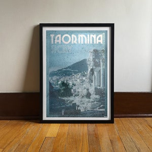 Taormina | Italy | Europe | Travel Poster | Digital Art | Vintage Travel | Art Print