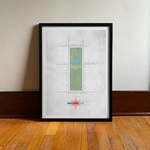 Holsteinpark | Poster van de reis van de buurt van Chicago | Plattegrond Stadspark | Digitale kunst | Vintage reizen Art Print