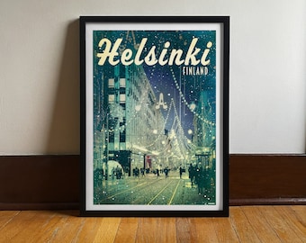 Helsinki | Finland | Travel Poster | Vintage Wall Art | Scandinavia