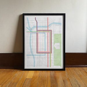 Chicago's Loop | Stadsparkkaart | Kunstafdruk