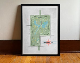Humboldt Park Chicago Art Print: Vintage Travel Poster (Digital Art)