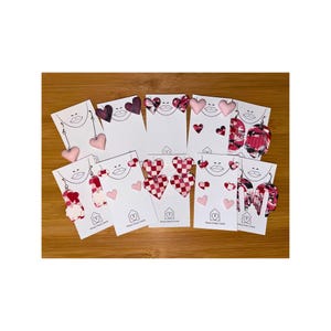 COLLECTION Love in Layers, Red Pink and White Clay Earrings, Checkered, Marbled & Heart Dangles – Handmade Valentine Jewelry – Gift for Her