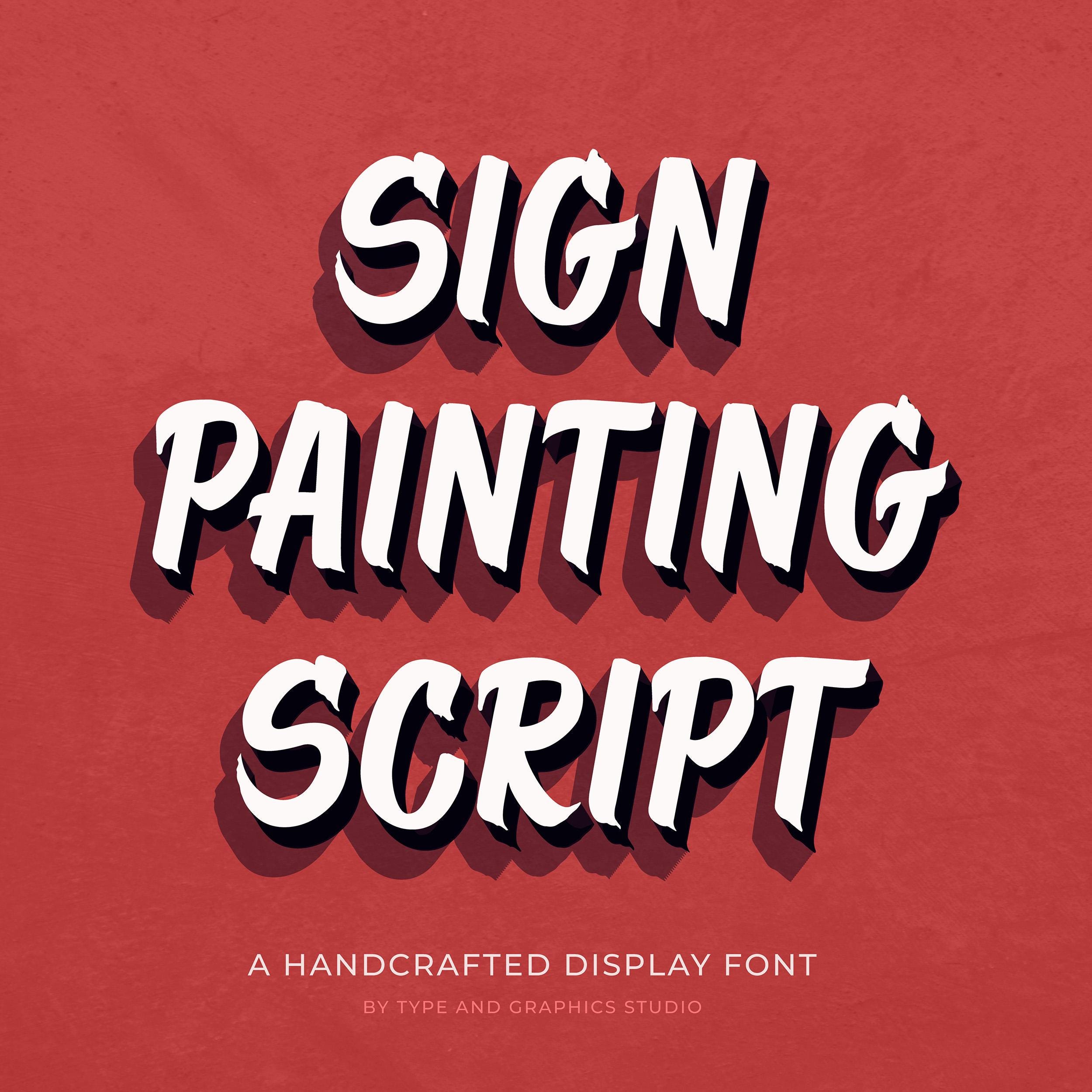 Scripts フォント集 Sign Painting Script: Handcrafted Brush Font, Display Typeface - Etsy