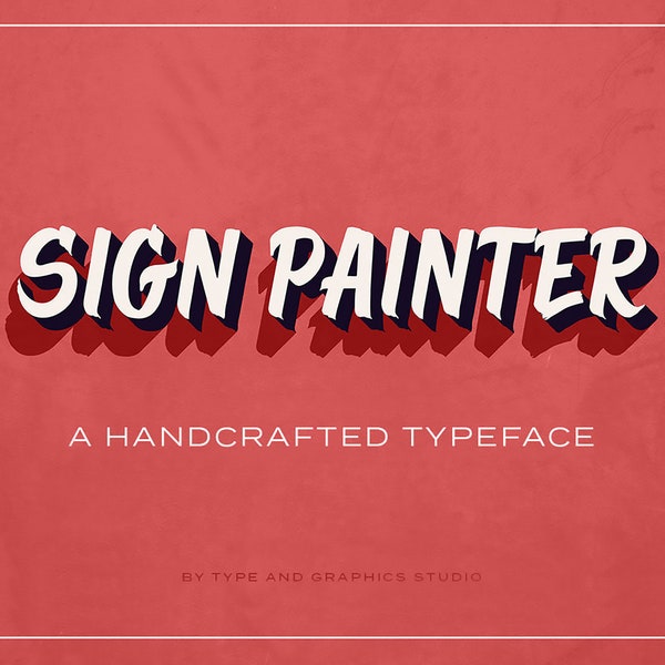 Sign Painter – A Handcrafted Display Typeface. Bold expressive brush font for headings, titles, branding materials, signage, advertisement.