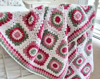 NEW Crochet Blanket Pattern Summer Berry Beginner Level 58 Page PDF e-book - US Crochet Terms - Step by Step Tutorial - English