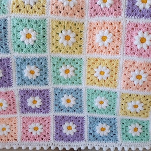 Crochet Blanket PATTERN Daisy Dreams Rainbow 25 Page PDF e-Book US Crochet Terms Easy Beginner Step by Step Tutorial English image 7