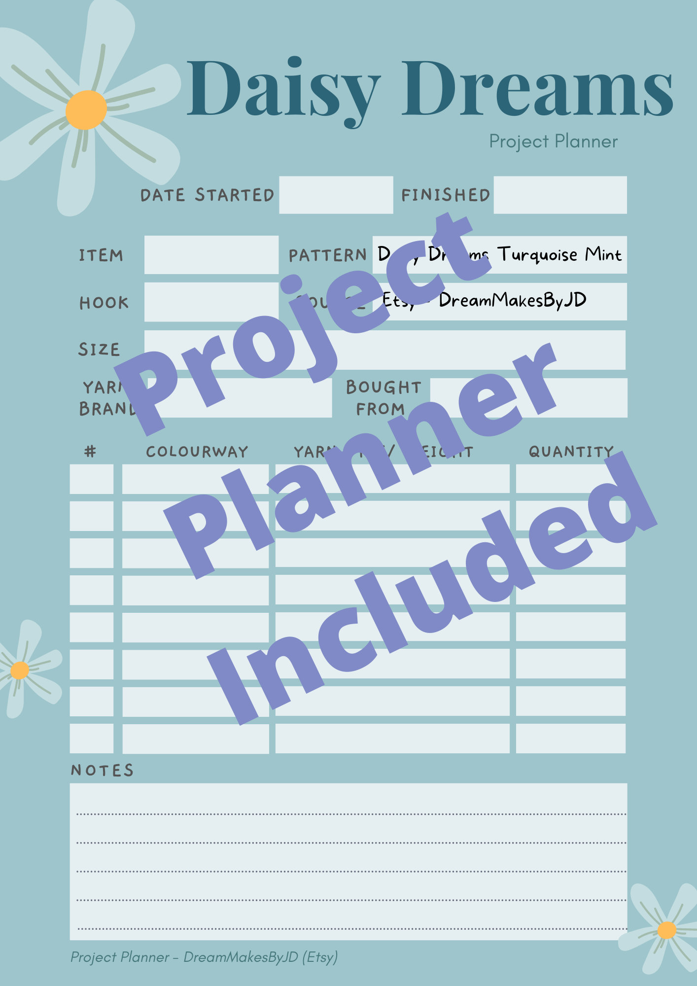 Crochet Blanket Pattern Daisy Dreams Turquoise Pdf Us Terms Etsy