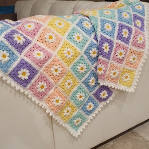 Crochet Blanket PATTERN Daisy Dreams Rainbow 25 Page PDF e-Book US Crochet Terms Easy Beginner Step by Step Tutorial English image 8